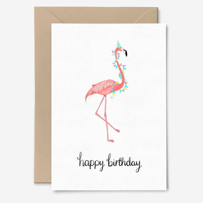 Pink Flamingo Birthday Card