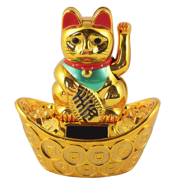 Lucky golden solar cat 10cm
