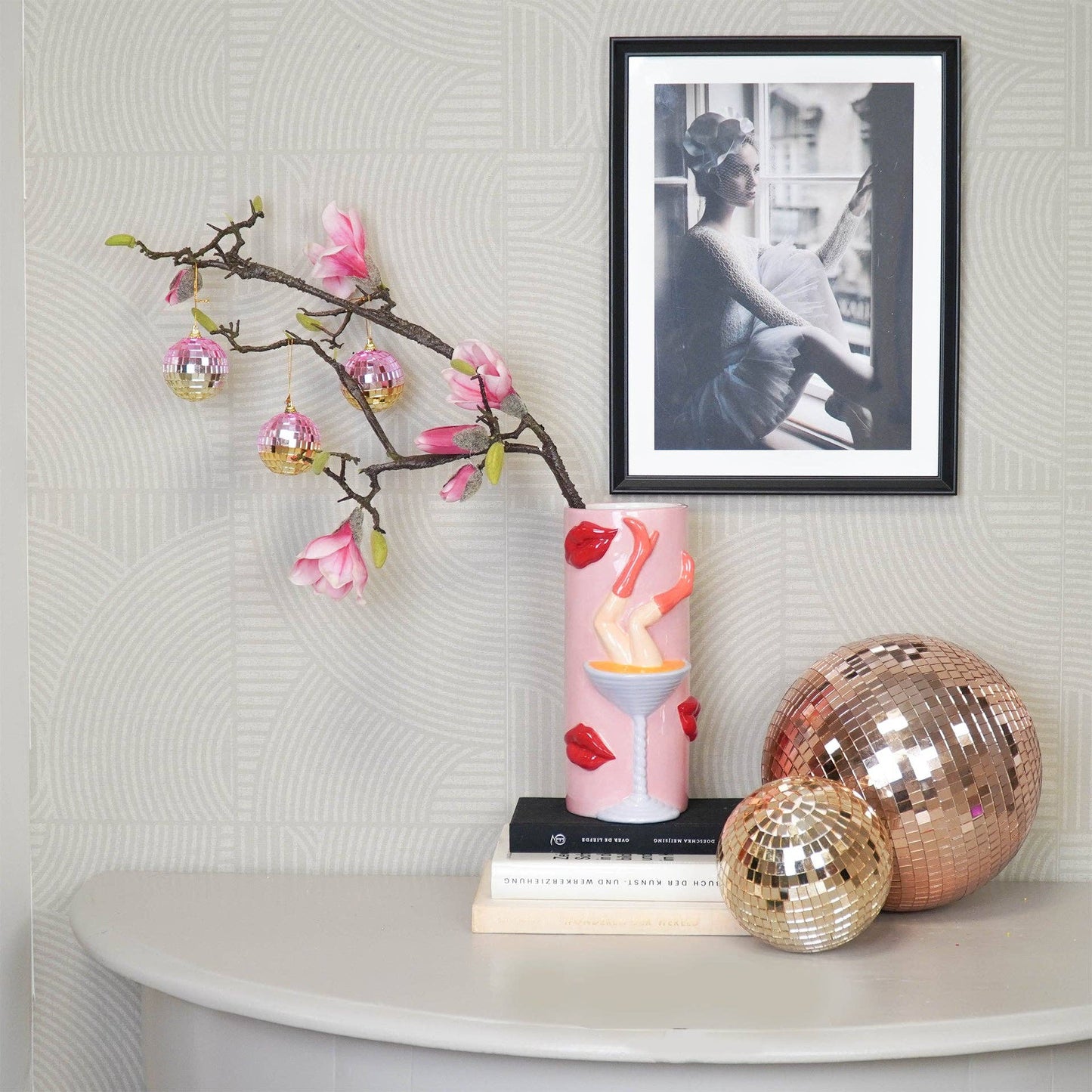 Boule de Noël Disco Rose/or - 6-Pack