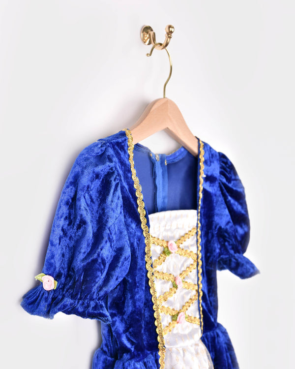 Blue velvet princess dress 110-116 cm 4-6 years