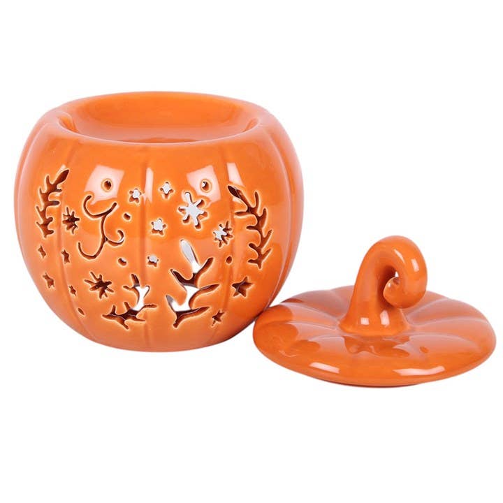 Diffuseur d'huile et chauffe-cire citrouille folk orange pour Halloween
