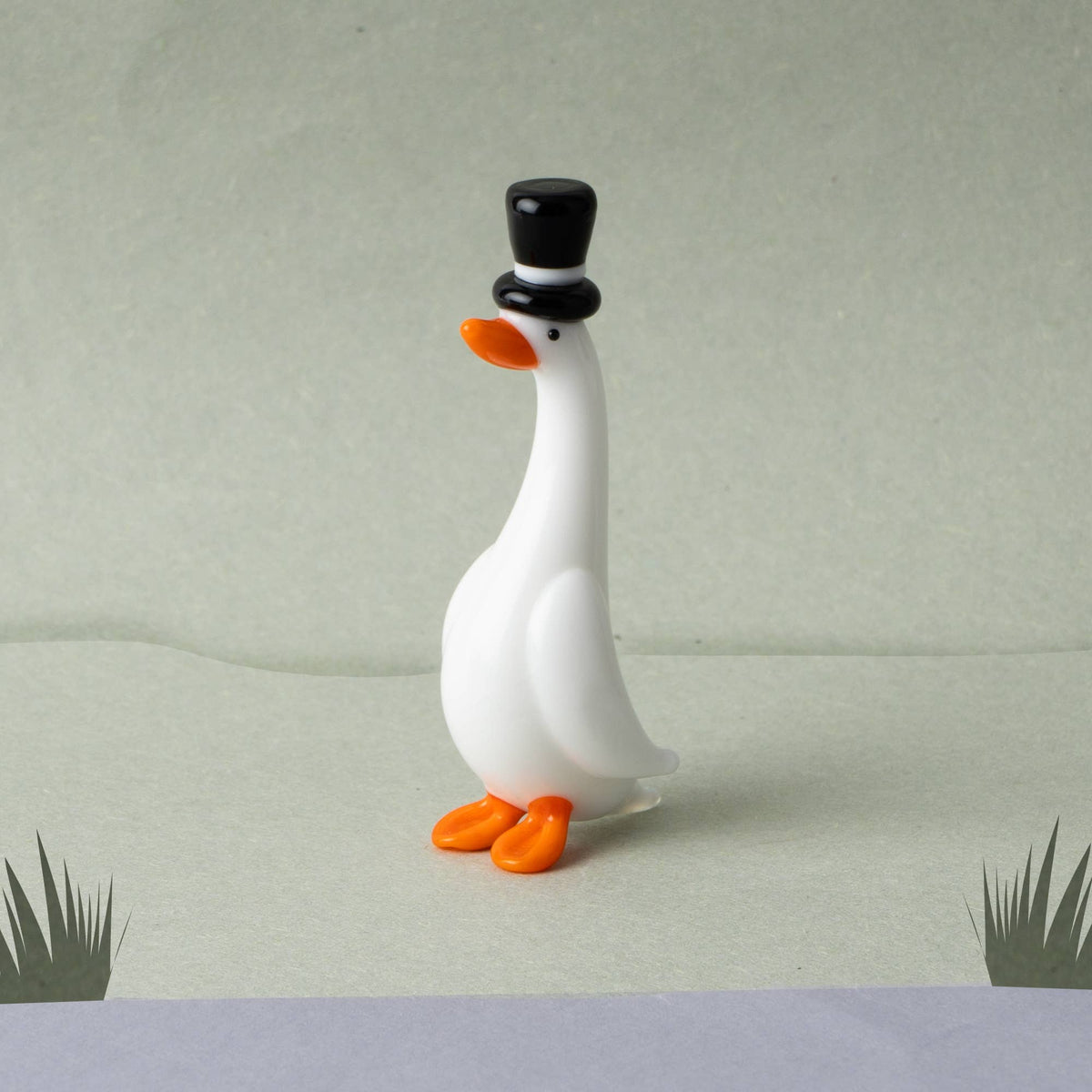 Figurine en verre Canard Gentleman