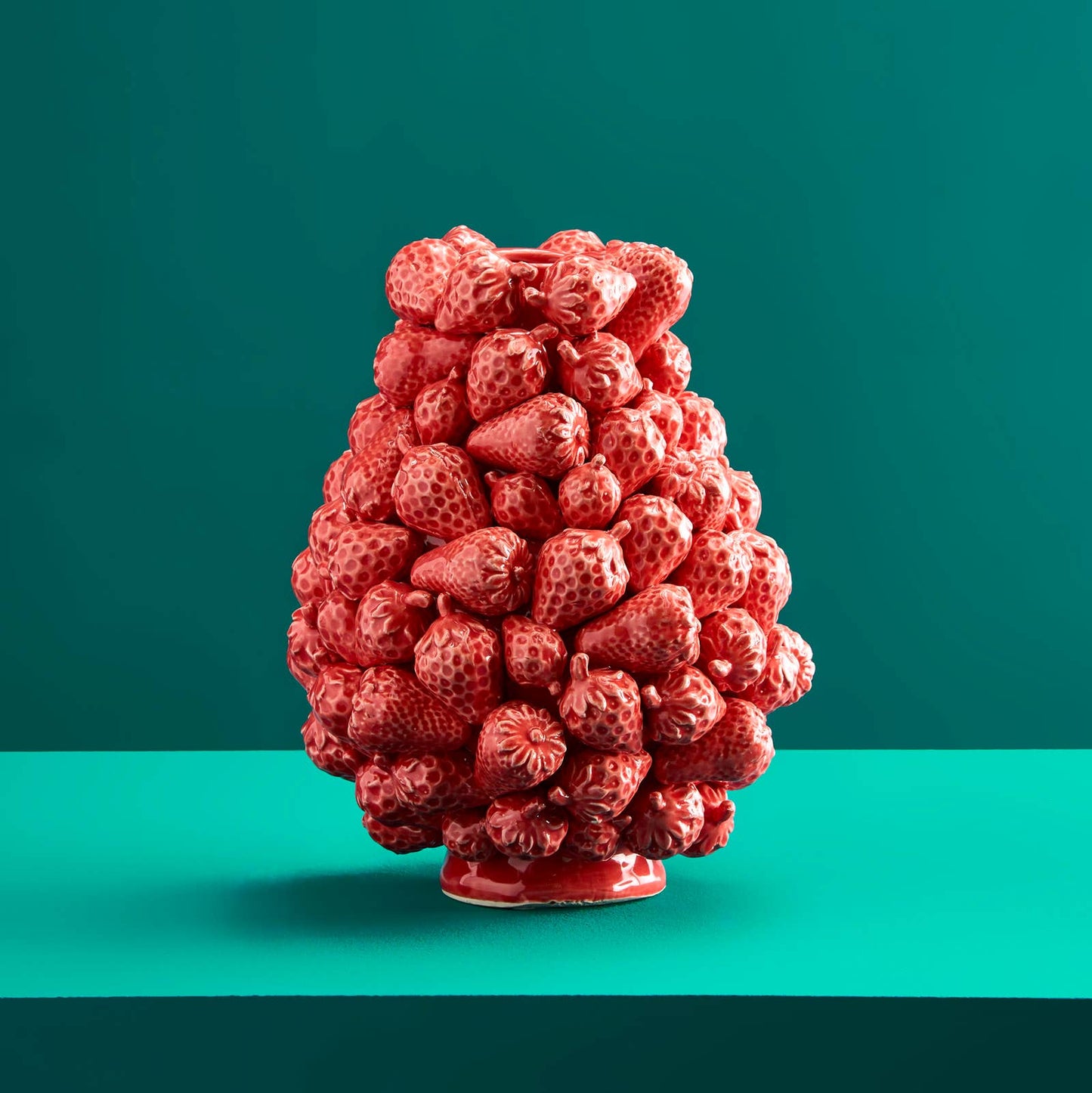 Strawberry Vase, Red Stoneware, 20 x 20 x 25 cm