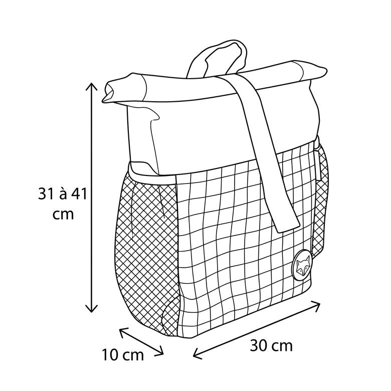 Sac à dos Rolltop mini-coursier Mélimélos la biche – vue 8