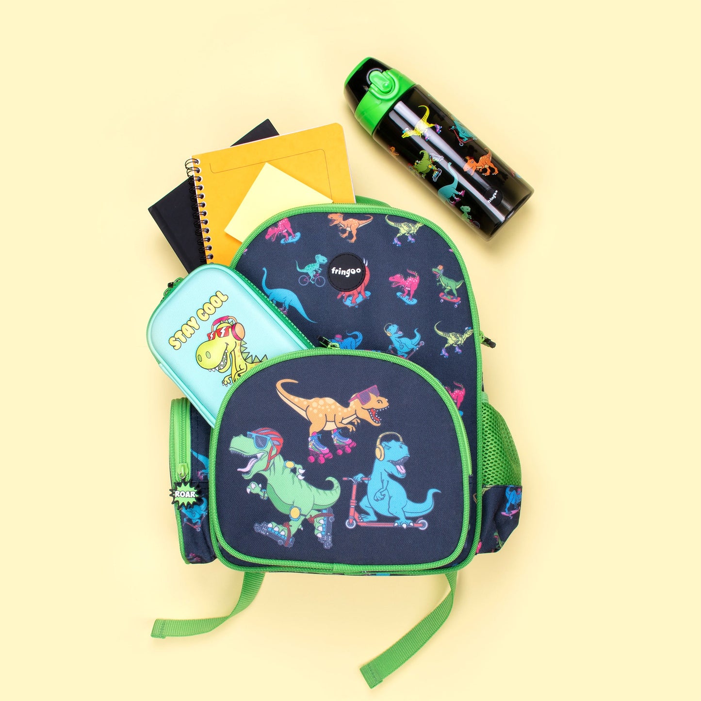 Kids School Backpack - Skater Dinosaurs