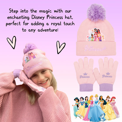Disney Princesses Winter Hat & Gloves Set fille