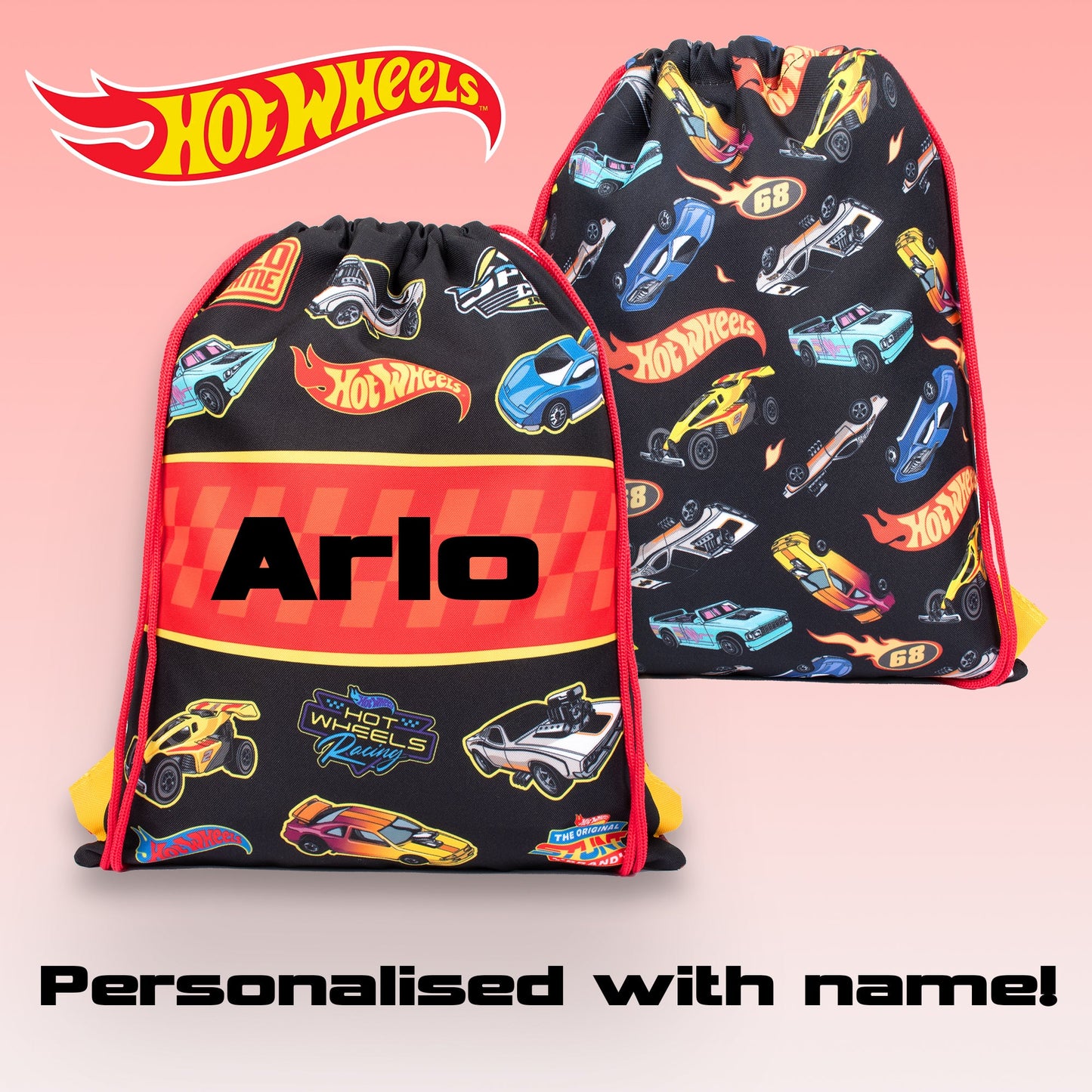 Official Hot Wheels / Personalized Drawstring Bag | Kids PE Bag | Fringoo