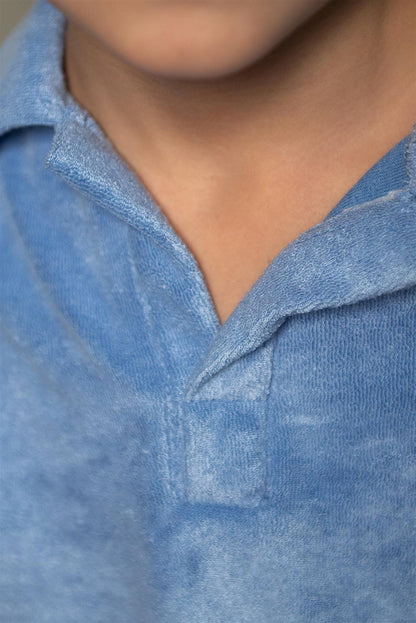 Blue Grey Terry Polo