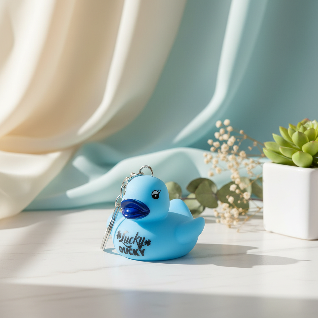 Lucky Ducky Blue Duck Keychain