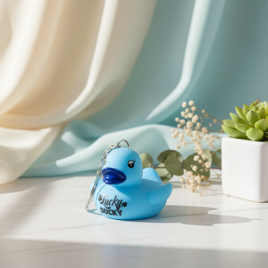 Lucky Ducky Blue Duck Keychain
