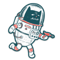 Autocollant Espace Chat