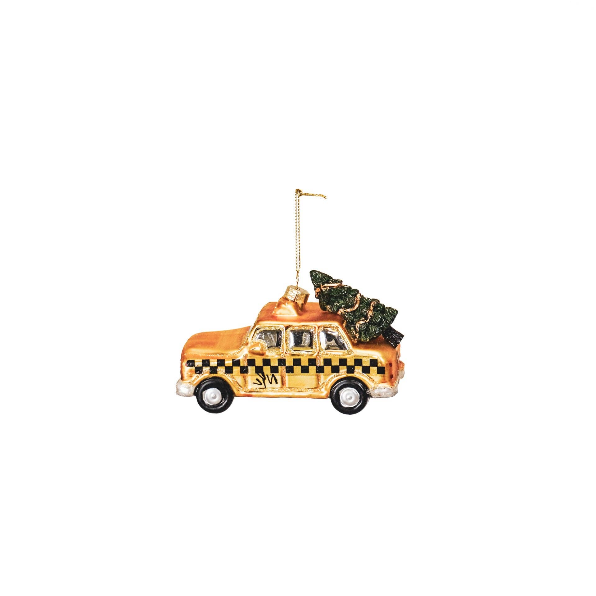 Yellow Taxi Cab Christmas Ball