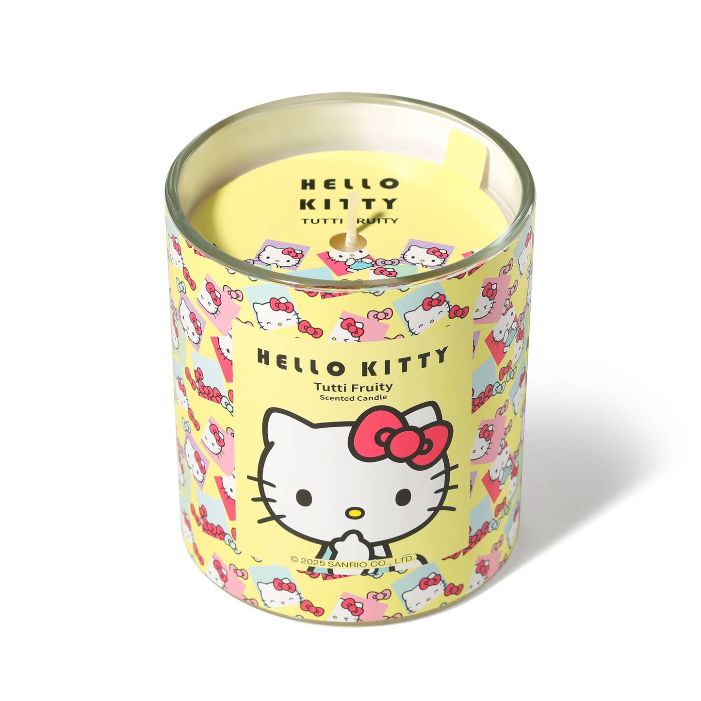 Bougie Jaune Imprimé Original Hello Kitty, Parfum Tutti Frutti