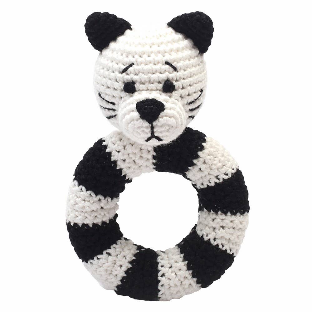 Hochet anneau - Chat blanc