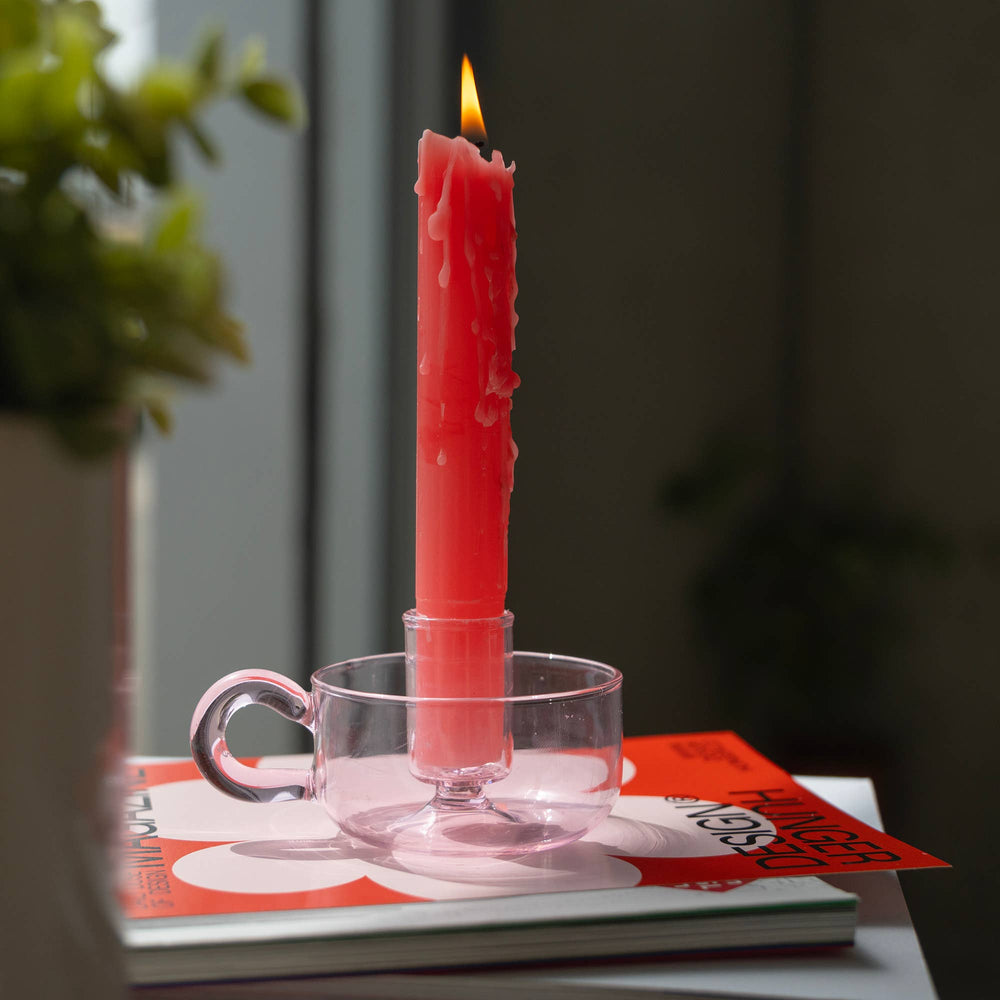 Bougeoir Classique Cristal Rose S2