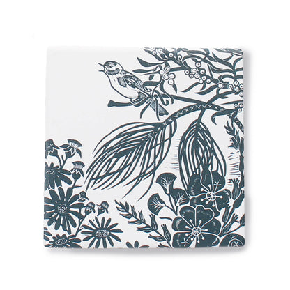 Sous-verres en céramique Woodland Acorn Bird Navy