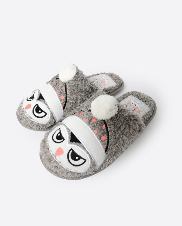 Women's Slippers - "Winter Owl"