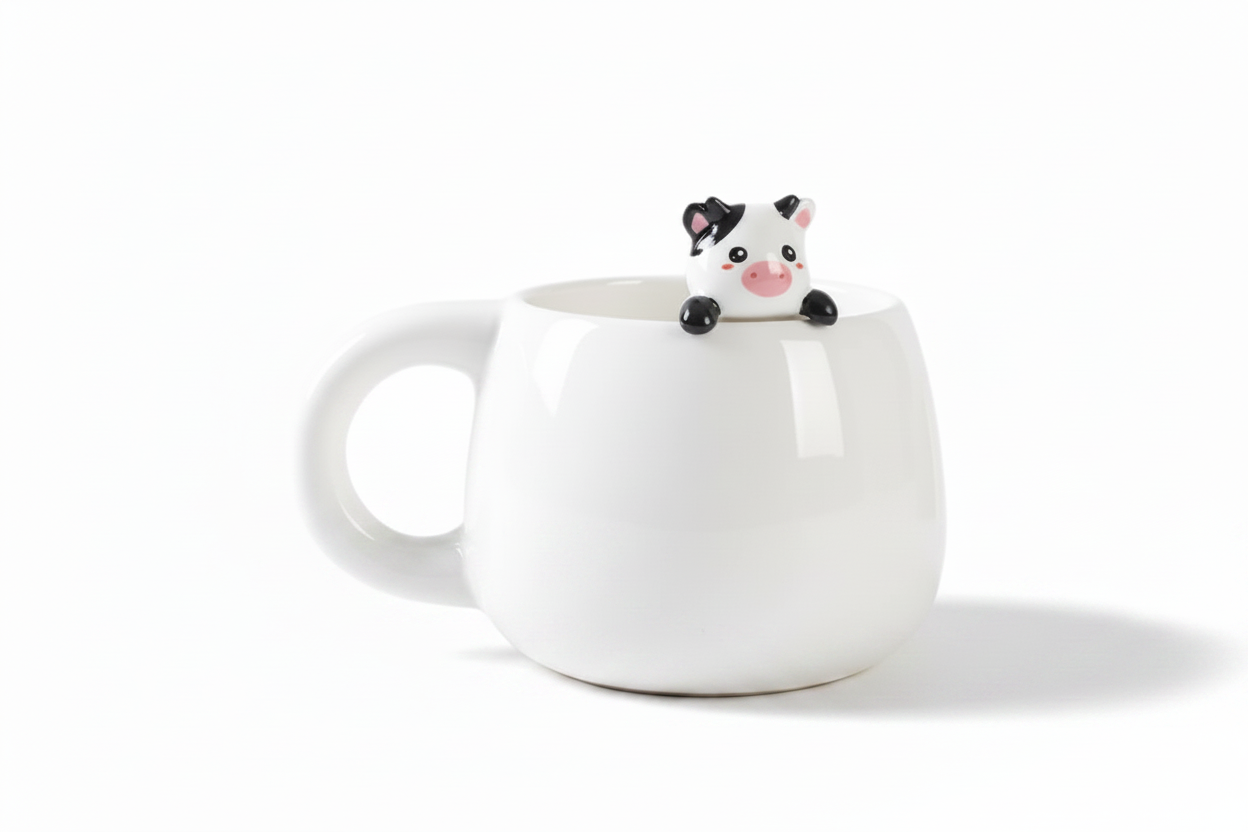 Mug with Cow Figurine
