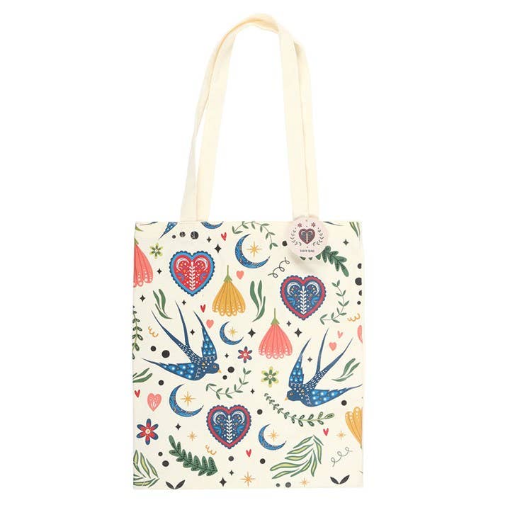 Floral print tote bag