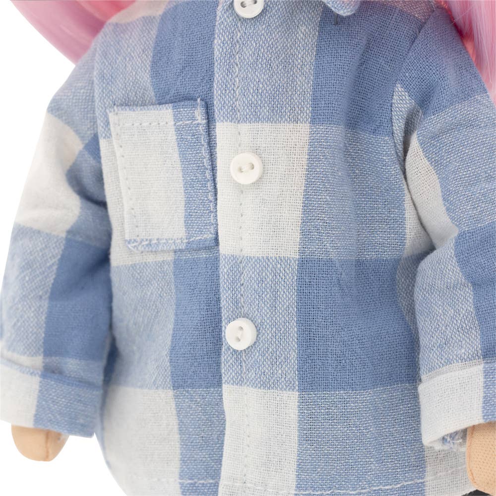 Set de vêtements : chemise à carreaux pour poupée 28 cm