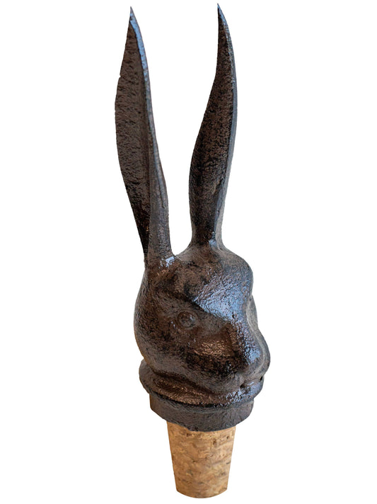 Cast iron bottle stopper Hare