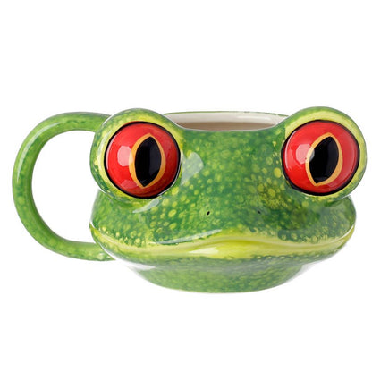 Frog head ceramic mug