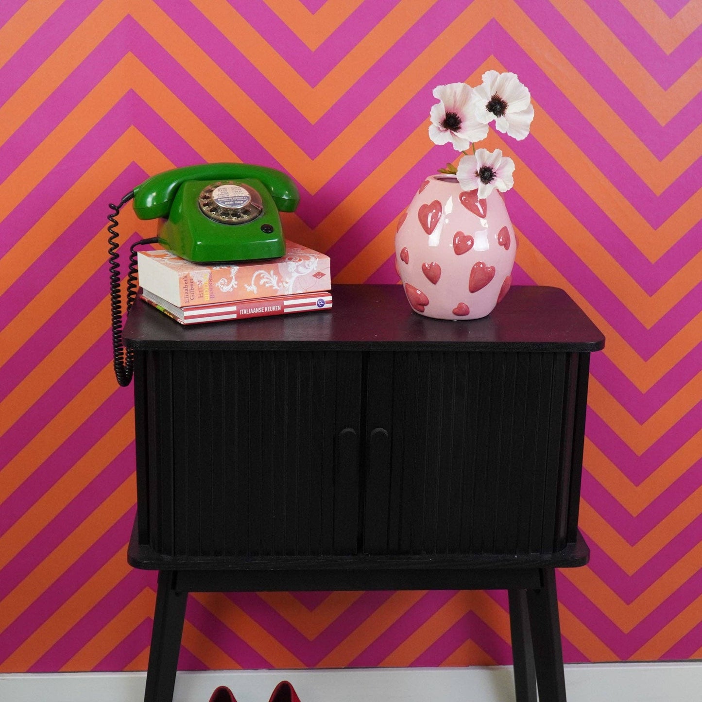 Hearts Flower Vase - Pink/Red