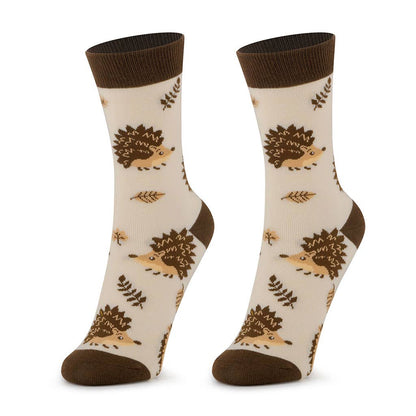 Durable and fun boys' cotton socks with hedgehog pattern