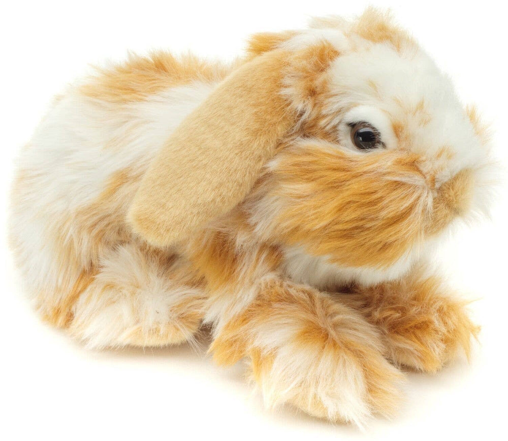 Peluche Lapin Tête de Lion Doré Couché