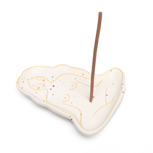 Brûle Parfum Seins Blanc Peint à la Main Helio Ferretti Vue 1