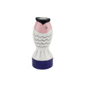 Bougeoir - Poisson - Bleu/Blanc/Rose - 7x7x16,5cm