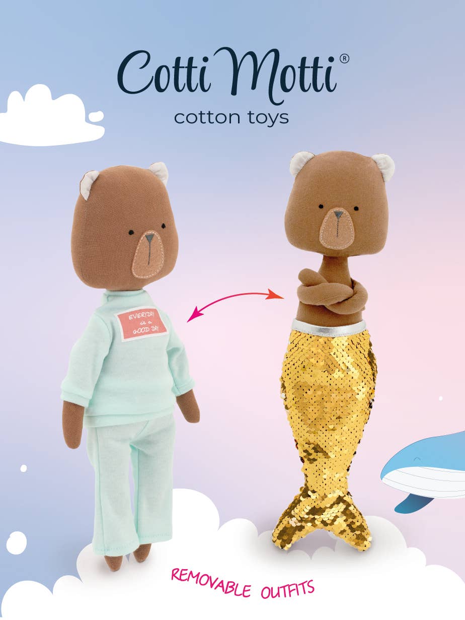 Oscar l'orsacchiotto: set coda e vestiti da sirena - 29 cm