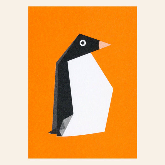 Origami Penguin Postcard