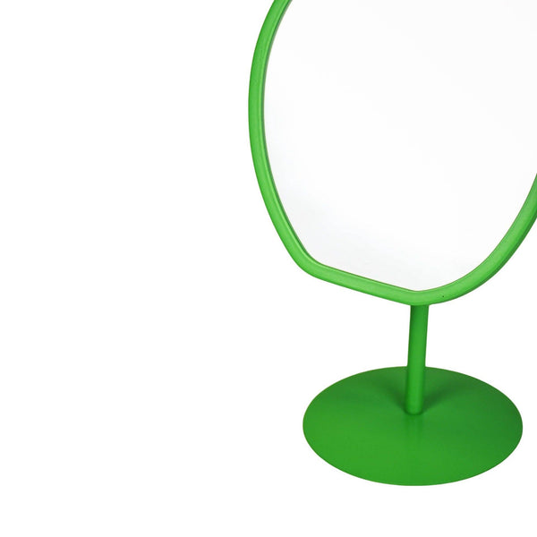 Makeup mirror - Round - Green - 16.5x12x31.5cm