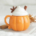 Mug Citrouille Crème avec Couvercle – 400 ml
