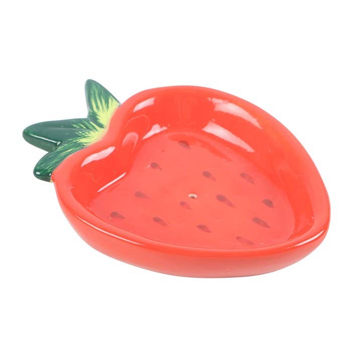 Porte-encens en céramique en forme de fraise