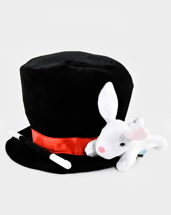 Magician's hat with rabbit and wand, adjustable size