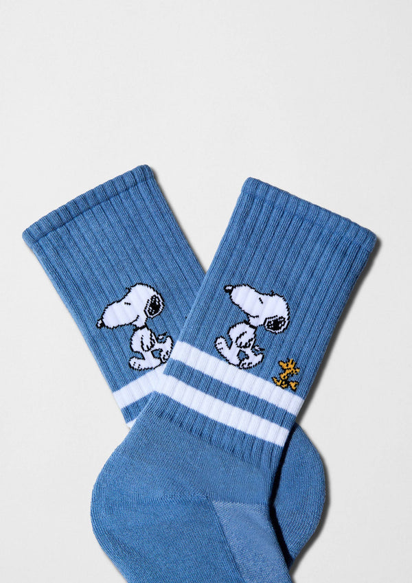 BeSnoopy Rayures Street Bleu - Chaussettes coton biologique