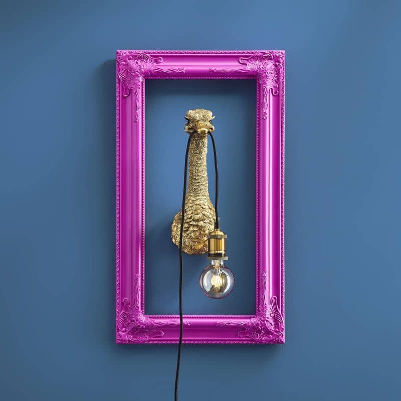 Baby FJ wall light, gold, 10 x 15 x 35 cm, E27, 2 m cable
