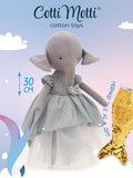 Peluche Ali l’Éléphant : Robe Bleu Clair 29 cm, dès 0 mois