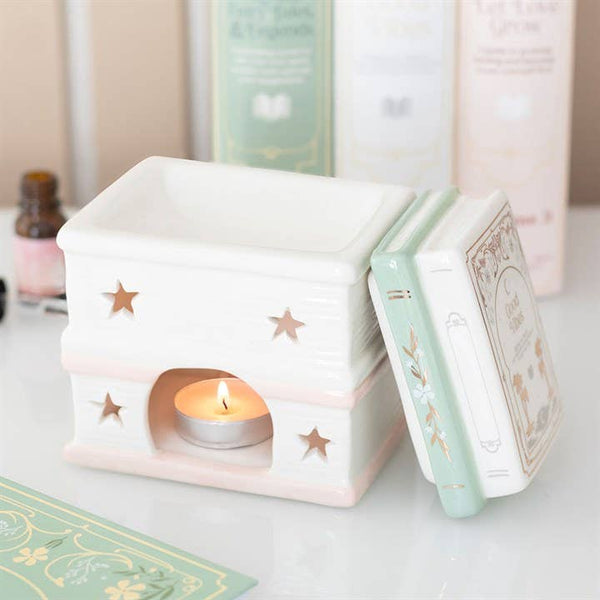 Oil Burner and Book Stack Wax Warmer