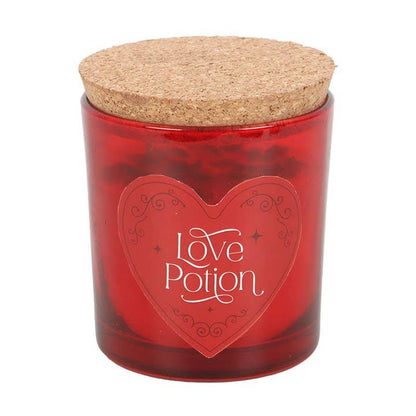 Red Jasper Crystal Candle with Raspberry Scent "Love Potion" for Valentine's Day