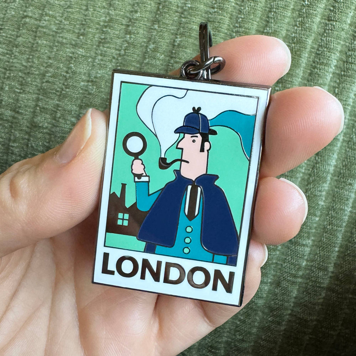 Portachiavi Sherlock Holmes, portachiavi del libro letterario di Londra