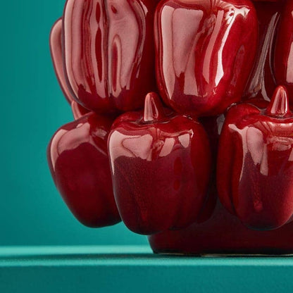 Vase Paprika Rouge, Grès, 25 x 25 x 31 cm Fait main