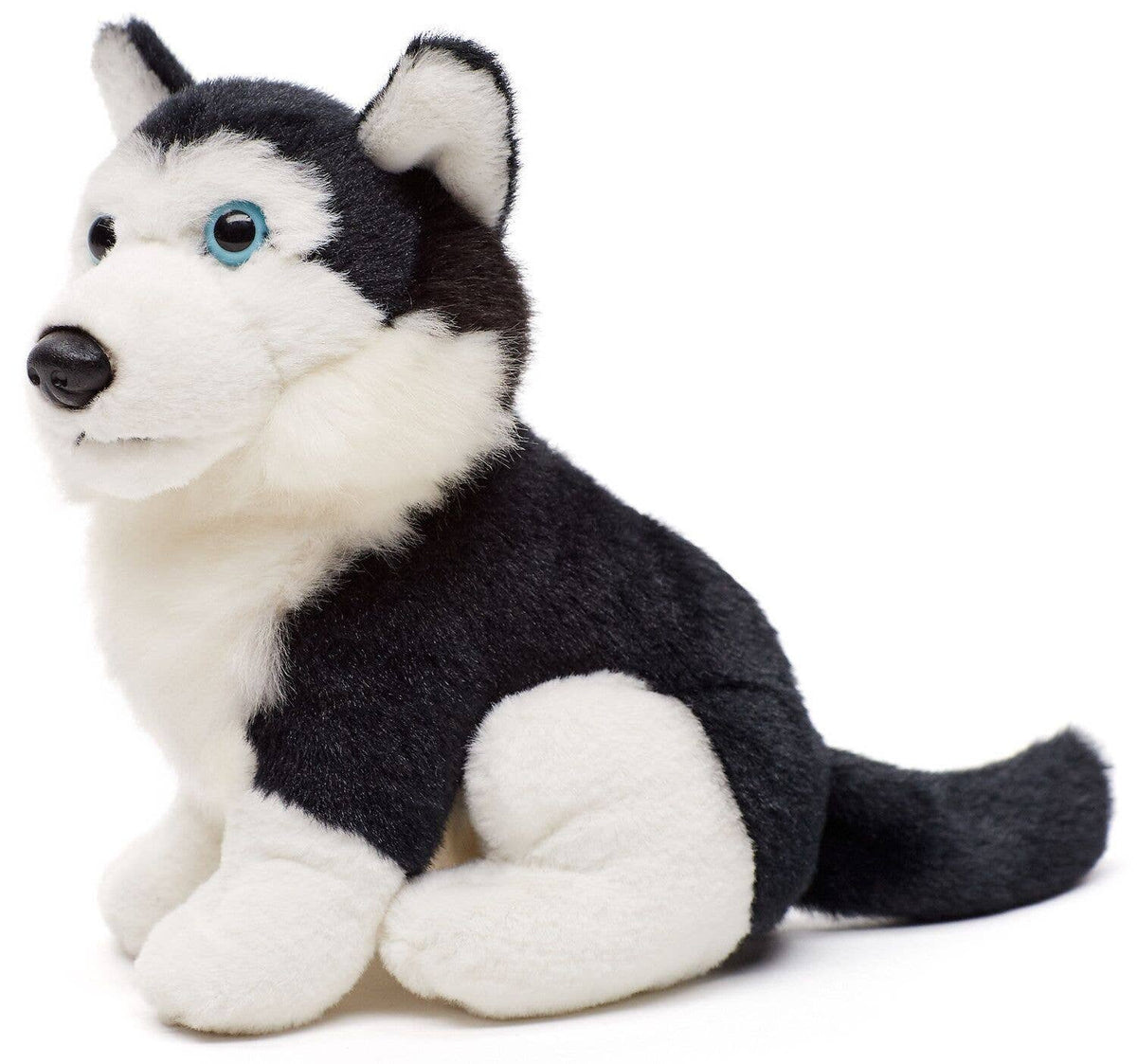 Peluche husky noir assis
