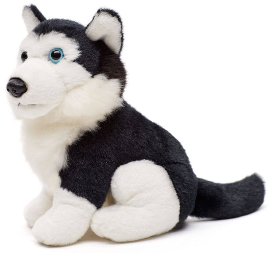 Peluche Husky noir assis