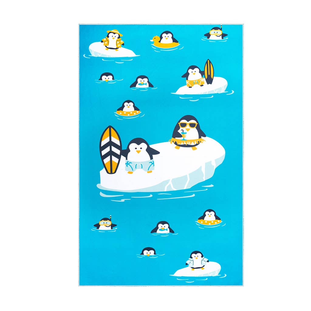 Penguins beach towel