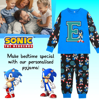 Sonic The Hedgehog Personalized Pyjama for boys Long Sleeve 100% Cotton