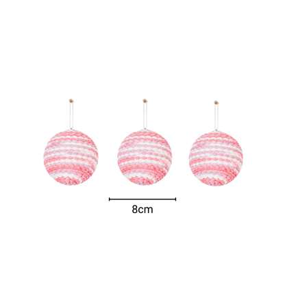Cintres de Noël, boules de Noël, mousse, rose fluo, S3, 8 cm