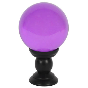 Grande sfera di cristallo viola su supporto